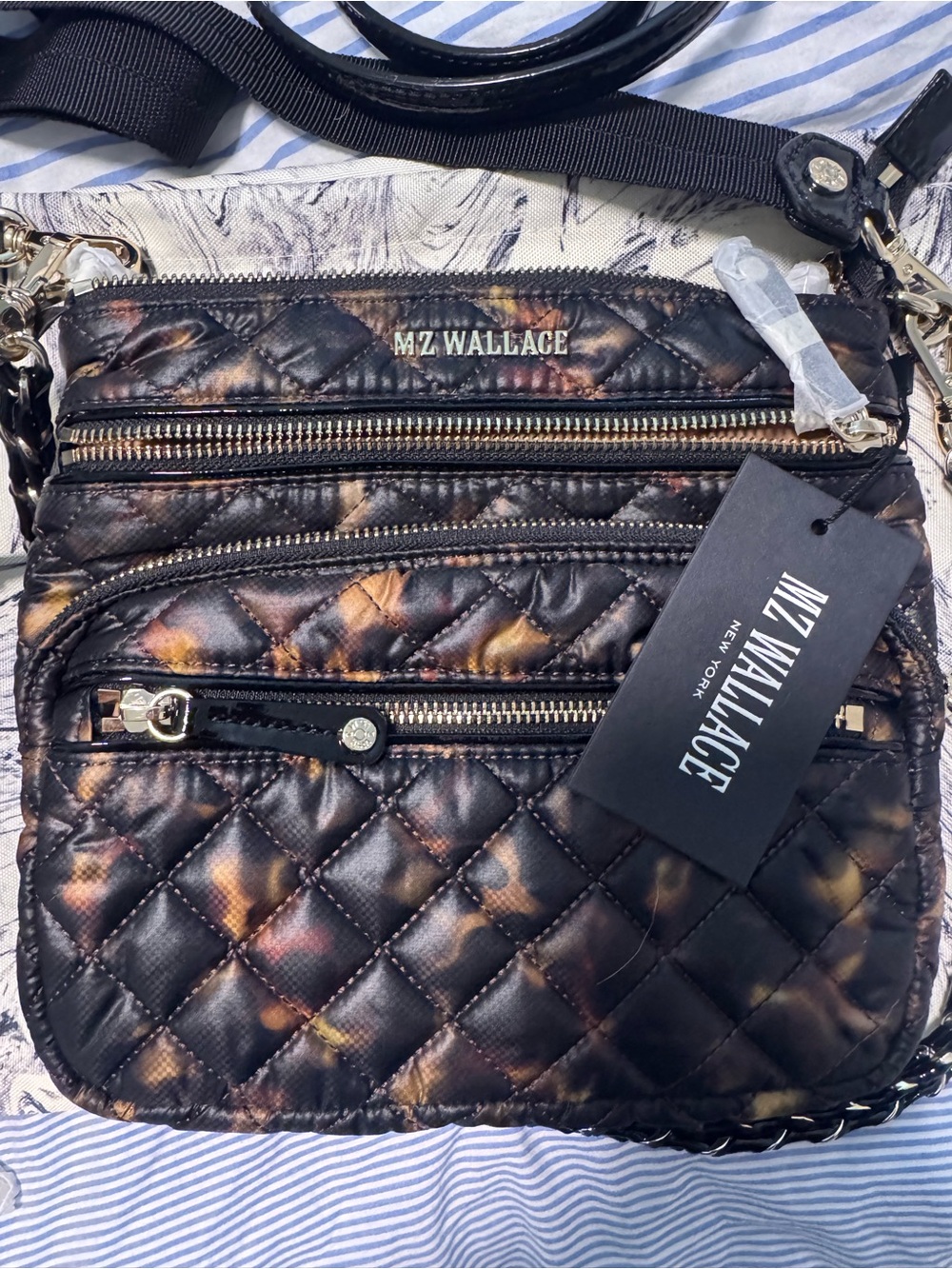 MZ WALLACE Tortoise Downtown Crosby Crossbody quilted - Picture 3 of 12